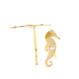 עגילי זהב 14K דגם סוסון ים קטן
