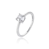 טבעת כסף סוליטר קלאסית