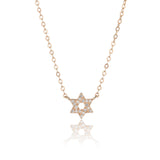 שרשרת ציפוי זהב מגן דוד משובצת