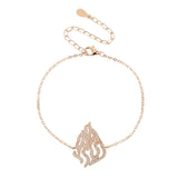 צמיד רוז גולד בעיצוב ״האש שלי״ משובץ זירקונים