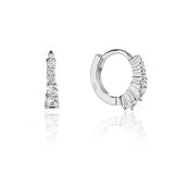 עגילי חישוק כסף סטרלינג 925 משובצים זירקונים