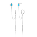 עגילים נופלים בציפוי זהב עם אבני זירקון