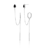 עגילים נופלים בציפוי זהב עם אבני זירקון