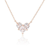 שרשרת רוז גולד עם תליון משובץ זירקונים בצורת לב