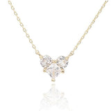 שרשרת ציפוי זהב עם תליון משובץ זירקונים בצורת לב