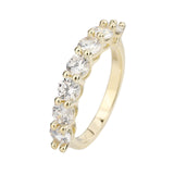 טבעת ציפוי זהב שורה אבנים בולטות