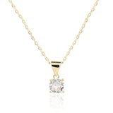 שרשרת ציפוי זהב תליון קלאסי משובץ