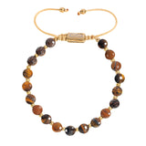 צמיד חרוזי אבנים עם פלדת אל־חלד