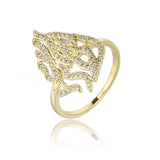 טבעת ציפוי זהב "האש שלי״ משובץ זירקונים