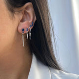 עגילי כסף נופלים משובצים אבני זירקון