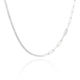 שרשרת כסף טניס משולבת