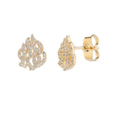 עגילי כסף בציפוי זהב “האש שלי” משובצים