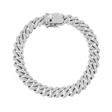 צמיד חוליות מעוצב משובץ - עבה ובעל נוכחות