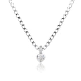 שרשרת כסף עם תליון לב משובץ