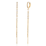 עגיל חישוק בציפוי זהב עם תליון שרשרת מעוצב