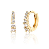 עגילי חישוק בציפוי זהב משובצים