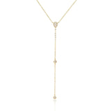 שרשרת עניבה בציפוי זהב משובצת זירקונים