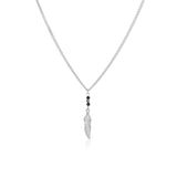 שרשרת כסף בעיצוב ארוך עם תליון נופל