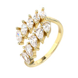 טבעת ציפוי זהב ספירלה משובצת