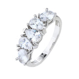 טבעת כסף 925 עם 5 אבני טיפה