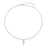 שרשרת טיפה רוז גולד קשיחה משובצת