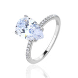 טבעת כסף 925 עם אבן טיפה