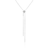 שרשרת כסף 925 עניבה פרח משובץ