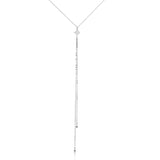 שרשרת כסף עם תליון ארוך משובץ