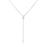 שרשרת עניבה כסף 925 עם תליון משובץ