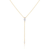 שרשרת עניבה בציפוי זהב עם תליון משובץ