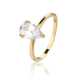 טבעת בציפוי זהב עם אבן זירקון