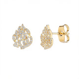 עגילי כסף בציפוי זהב “האש שלי” משובצים