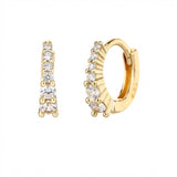 עגילי חישוק בציפוי זהב משובצים