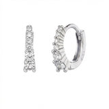 עגילי חישוק כסף סטרלינג 925 משובצים זירקונים