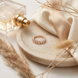 טבעת רוז גולד משובצת זירקונים