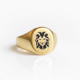 טבעת חותם זהב 14K עם חריטה