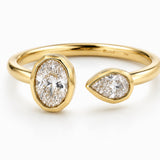 טבעת SIGNATURE DUO יהלומי מעבדה זהב 14K | SIGOLD