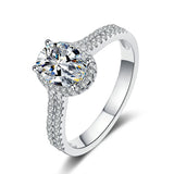 טבעת כסף סוליטר עם אבן זירקון מרכזית