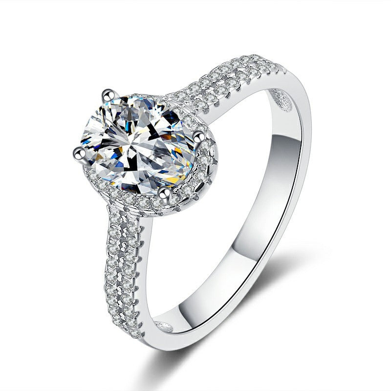 טבעת כסף סוליטר עם אבן זירקון מרכזית