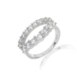 טבעת כסף כפולה משובצת