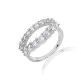 טבעת כסף כפולה משובצת