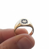 טבעת חותם זהב 14K עם חריטה