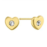 עגילי זהב 14K דגם לב קטנטנים