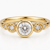 טבעת THE ART DECO יהלומים זהב 14K | SIGOLD
