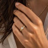 טבעת THE ART DECO יהלומים זהב 14K | SIGOLD