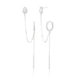 עגילים נופלים בציפוי זהב עם אבני זירקון