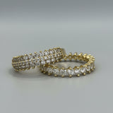 טבעת ציפוי זהב שתי שורות זירקונים שיניים