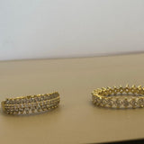 טבעת ציפוי זהב משובצת יהלומים בעיצוב שיניים