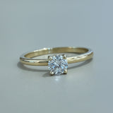 טבעת סוליטר זהב 14K