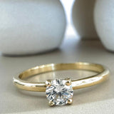 טבעת סוליטר זהב 14K